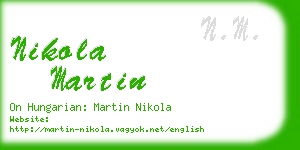 nikola martin business card